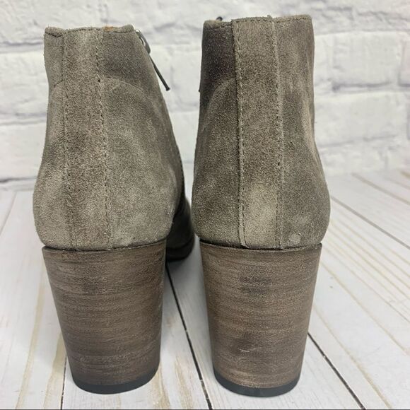 Frye Nora Zip Short Boots Elephant Grey Soft Oiled Suede - Picture 9 of 15